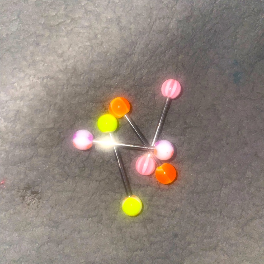 Four industrial earrings